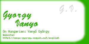 gyorgy vanyo business card