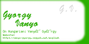 gyorgy vanyo business card